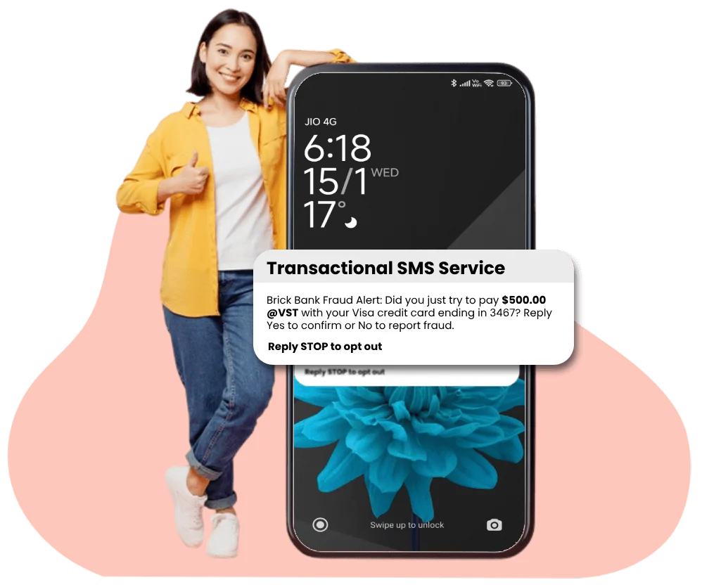Customer receiving payment and debit alert SMS